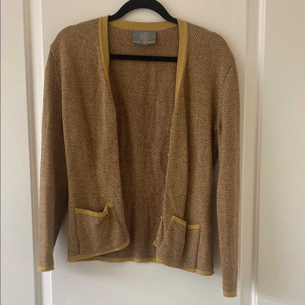 Women's Tan Sweater with Yellow Accents